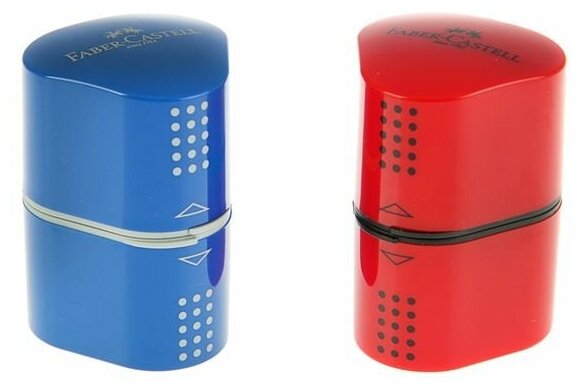 Точилка 3 отверстия с контейнером Faber-Castell TRIO Grip 2001 Maxi, микс*кр/синий 183801 1986290