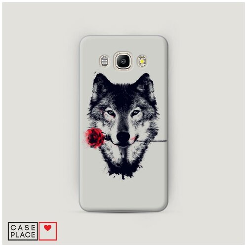 фото Чехол пластиковый samsung galaxy j7 2016 волк с розой case place