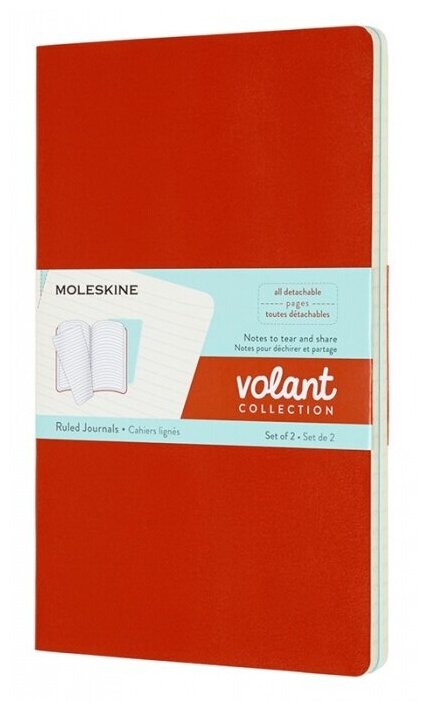 Moleskine QP721F16B24 Блокнот moleskine volant qp721f16b24 large 130х210мм 96стр. линейка мягкая обложка оранжевый/голубой (2шт)