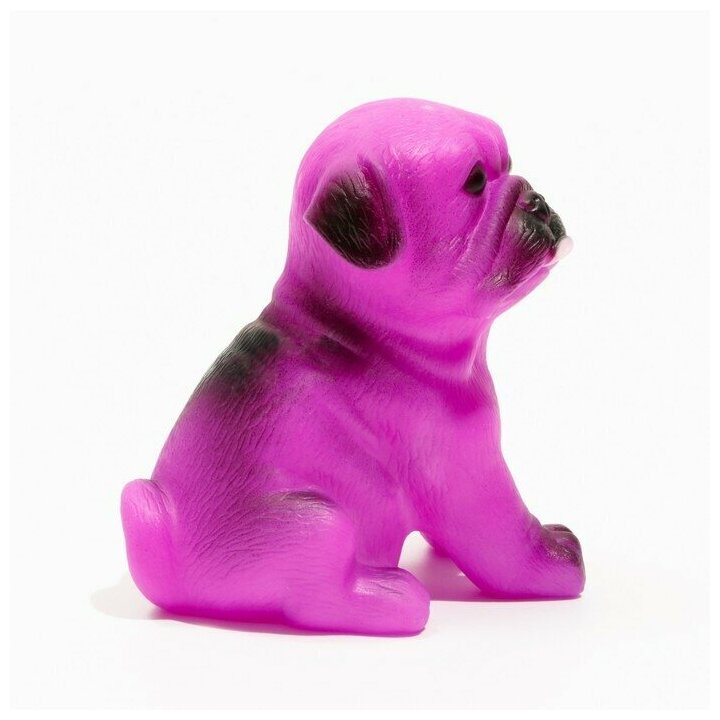 Игрушка пищащая "Маленький друг" для собак, бульдог, 9 см, розовая - фотография № 5