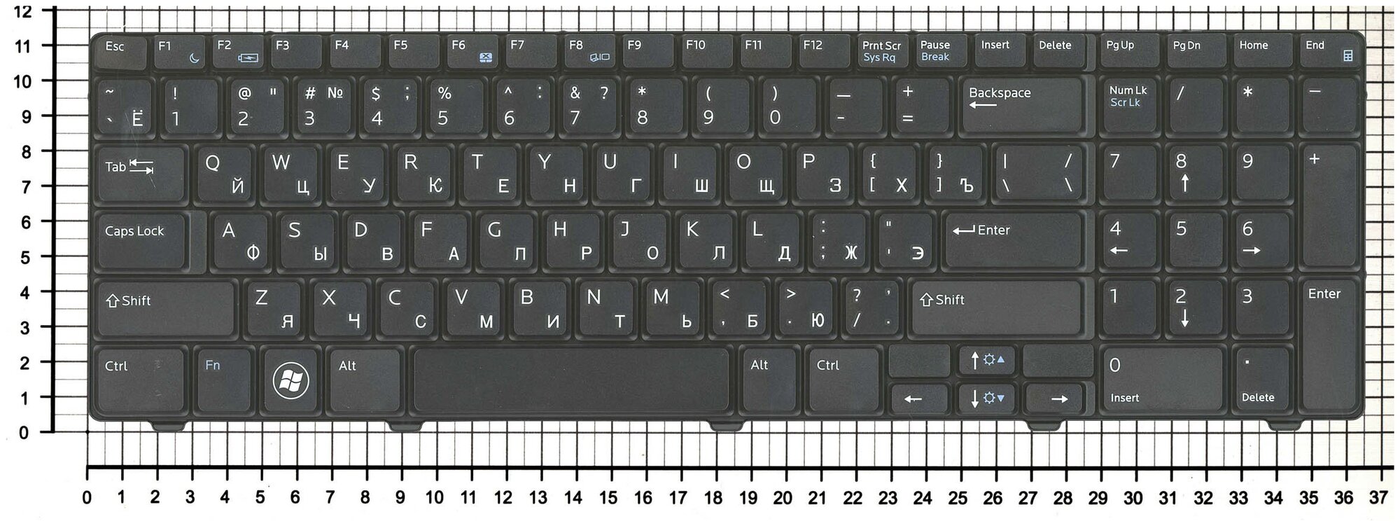 Клавиатура для ноутбука Dell V104030AS1 черная