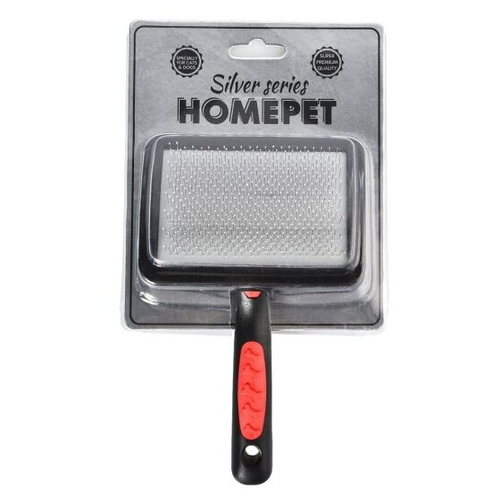 Пуходерка Homepet Silver Series пластиковая с каплей для кошек и собак (18 х 11,5 см, Черный) щетка пуходерка homepet yb28120 2 шт черный красный