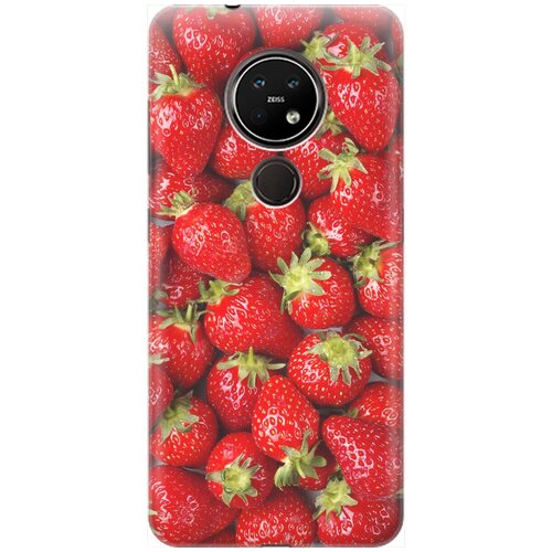 фото Re:pa накладка transparent для nokia 6.2 / 7.2 с принтом "клубника"