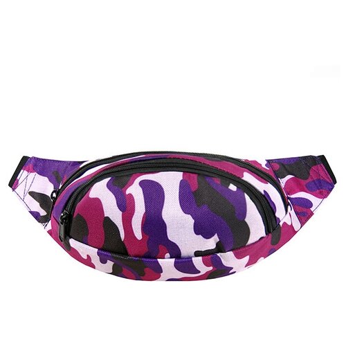 фото Сумка на пояс / street bags / sb-001-137 сумка-кошелек на пояс 22x6x12 см / бордово-фиолетовый камуф (one size)