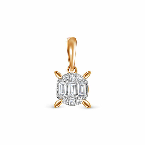 Подвеска Vesna jewelry, красное золото, 585 проба, родирование, бриллиант