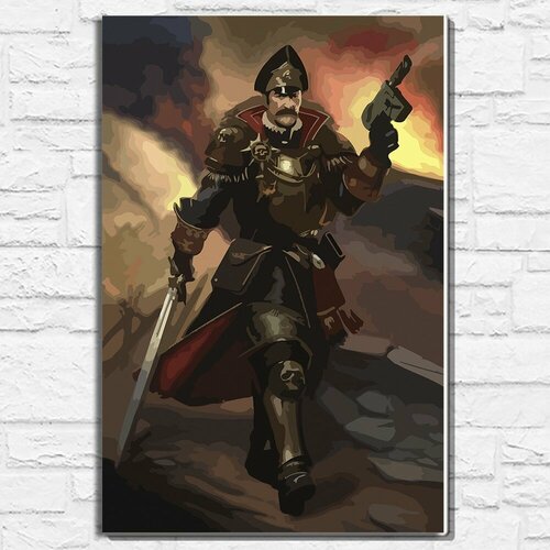 Картина по номерам на холсте игра Warhammer 40000 (rogue trader, хорус, император, примарх) - 14550 60х40