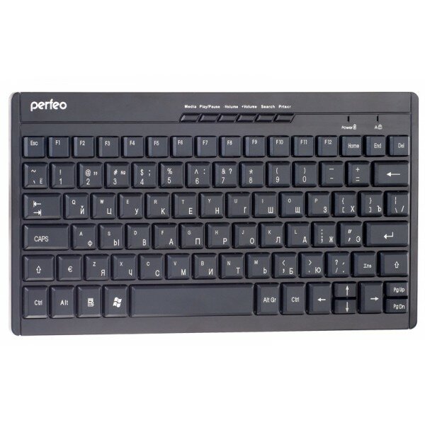 Клавиатура беспроводная Perfeo COMPACT Multimedia, USB, чёрная