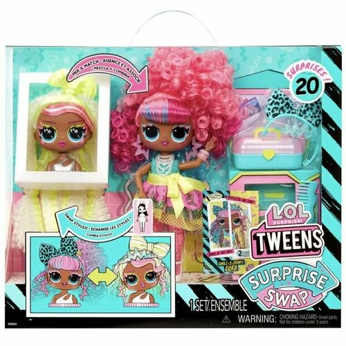 Кукла Лол Твинс Кора L.O.L. Surprise! TWEENS SWAP CURLS CRIMPS Cora кукла l o l surprise tweens fashion doll fancy gurl 16 5 см 576679 розовый