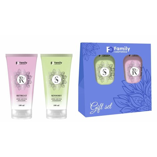 FAMILY COSMETICS Подарочный набор для женщин AURA (крем д/рук RETREAT + крем д/рук SENSORY) подарочный мужской набор brubaker cosmetics