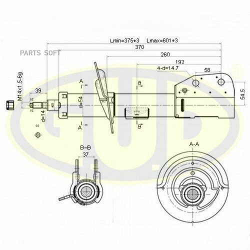 GUD GSA777002 Амортизатор передн лев chv captiva 06- 335845 10604₽