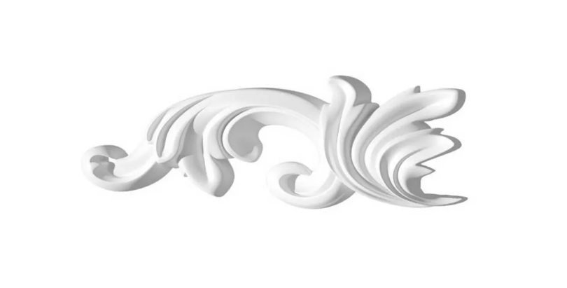 Завершающий Элемент 2шт Decor-Dizayn H1-DD35 LR Белая Лепнина Д102хВ16хТ46 / Декор Дизайн.