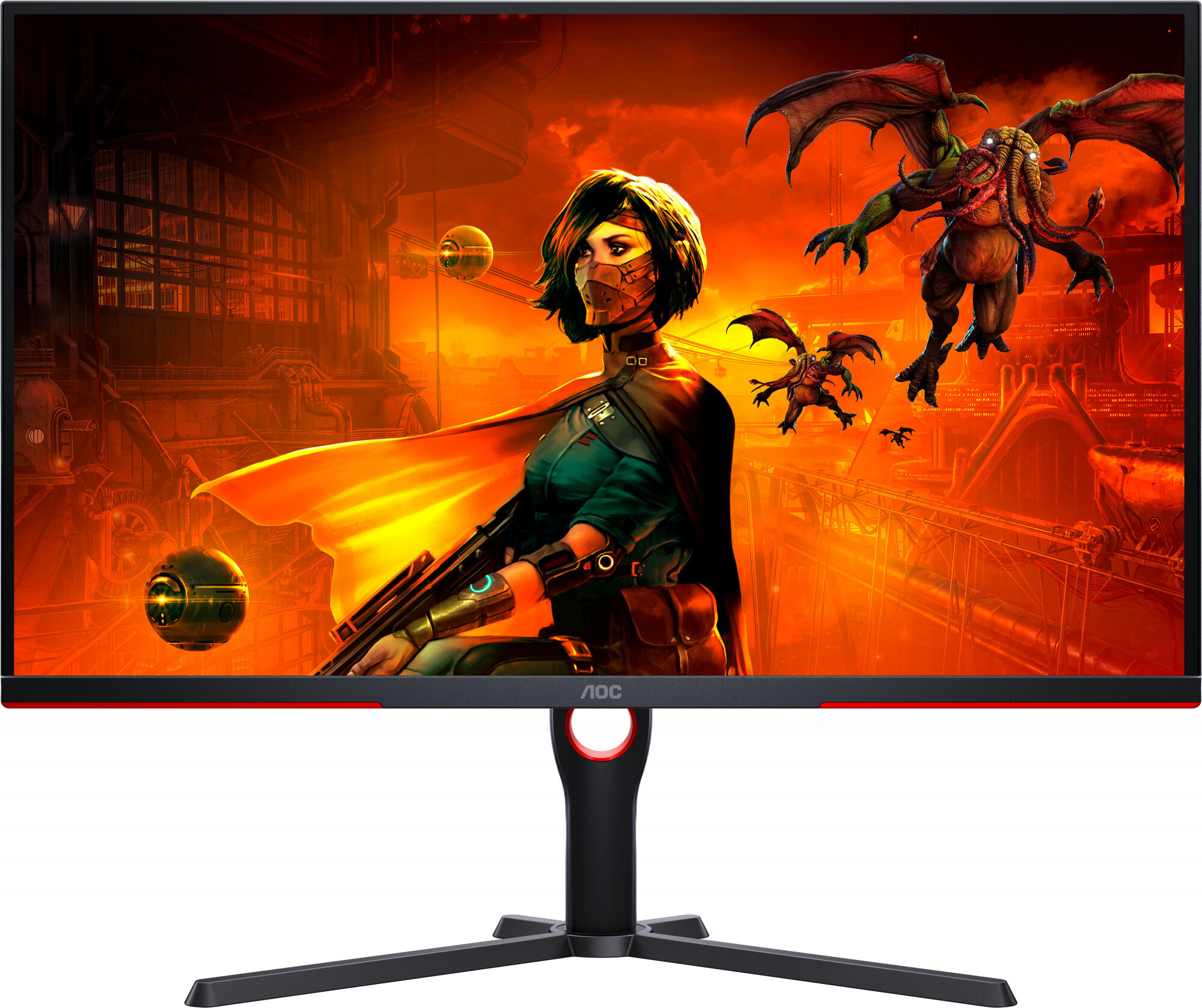 Монитор AOC 31.5" Gaming U32G3X черный/красный IPS LED 1ms 16:9 HDMI M/M матовая HAS Piv 1000:1 400cd 178гр/178гр 3840x2160 144Hz DP 4K 7.79кг