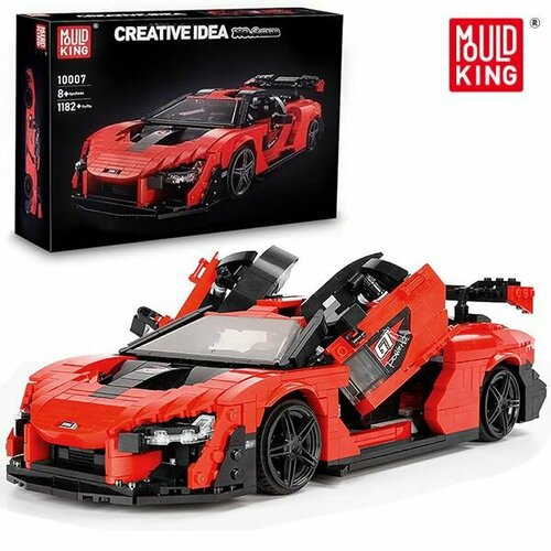 конструктор mould king техника mclaren senna 27027 Конструктор Mould King 10007 Спорткар McLaren Senna, 1182 Деталей, Детские игрушки, подарки на день рождения