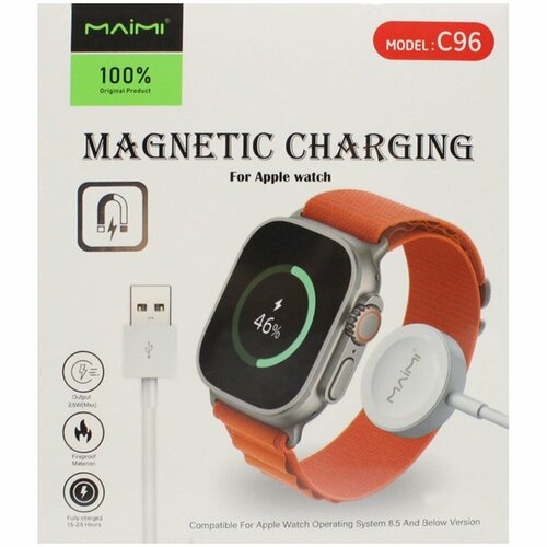 Кабель для зарядки смарт часов Maimi C96 (USB-A) - белый зарядная док станция с magsafe для телефонов наушников часов