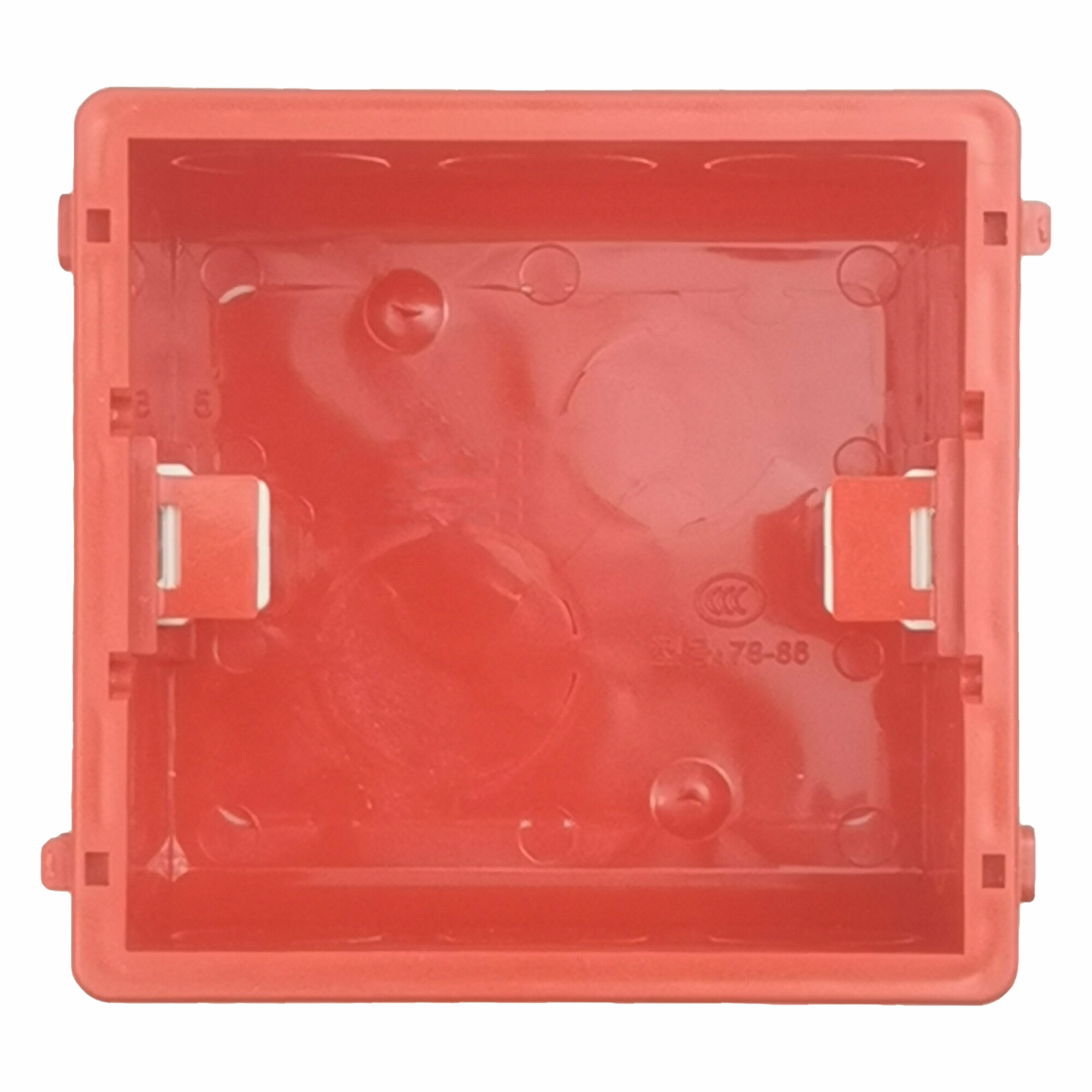 Квадратный подрозетник 86х84х50мм (монтажная коробка) для бетонных, кирпичных, блочных стен под Xiaomi Aqara. Цвет: красный