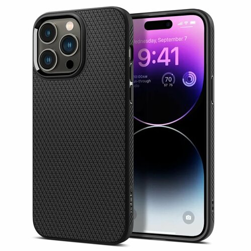 Чехол Spigen Liquid Air для iPhone 14 Pro Max/защитный бампер/накладка на айфон 14/задник/чехол для айфон 14 про макс ( оригинал, Matte Black)