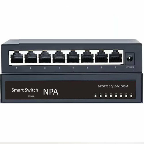 Коммутатор гигабитный 8 портов 101001000 Мбитс блок питания POE006 2057₽