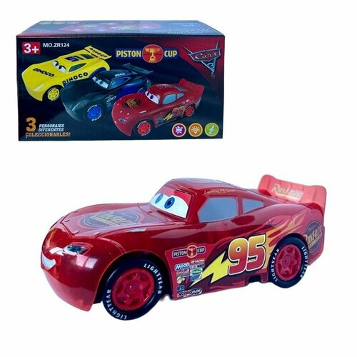 Машинка игрушка Cars Тачки Молния Маккуин интерактивная со светом и звуком красный