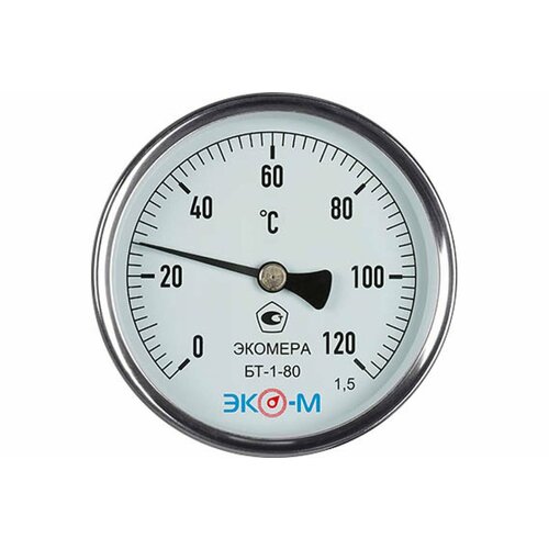 Термометр биметаллический экомера БТ-1-80, 0-120С L=80