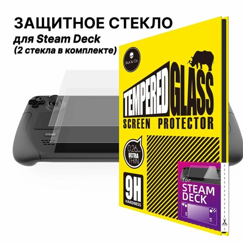 силиконовый чехол для steam deck защитное стекло набор 2в1 черный зеленый Защитное прозрачное стекло для Steam Deck / OLED, (2 стекла в комплекте)