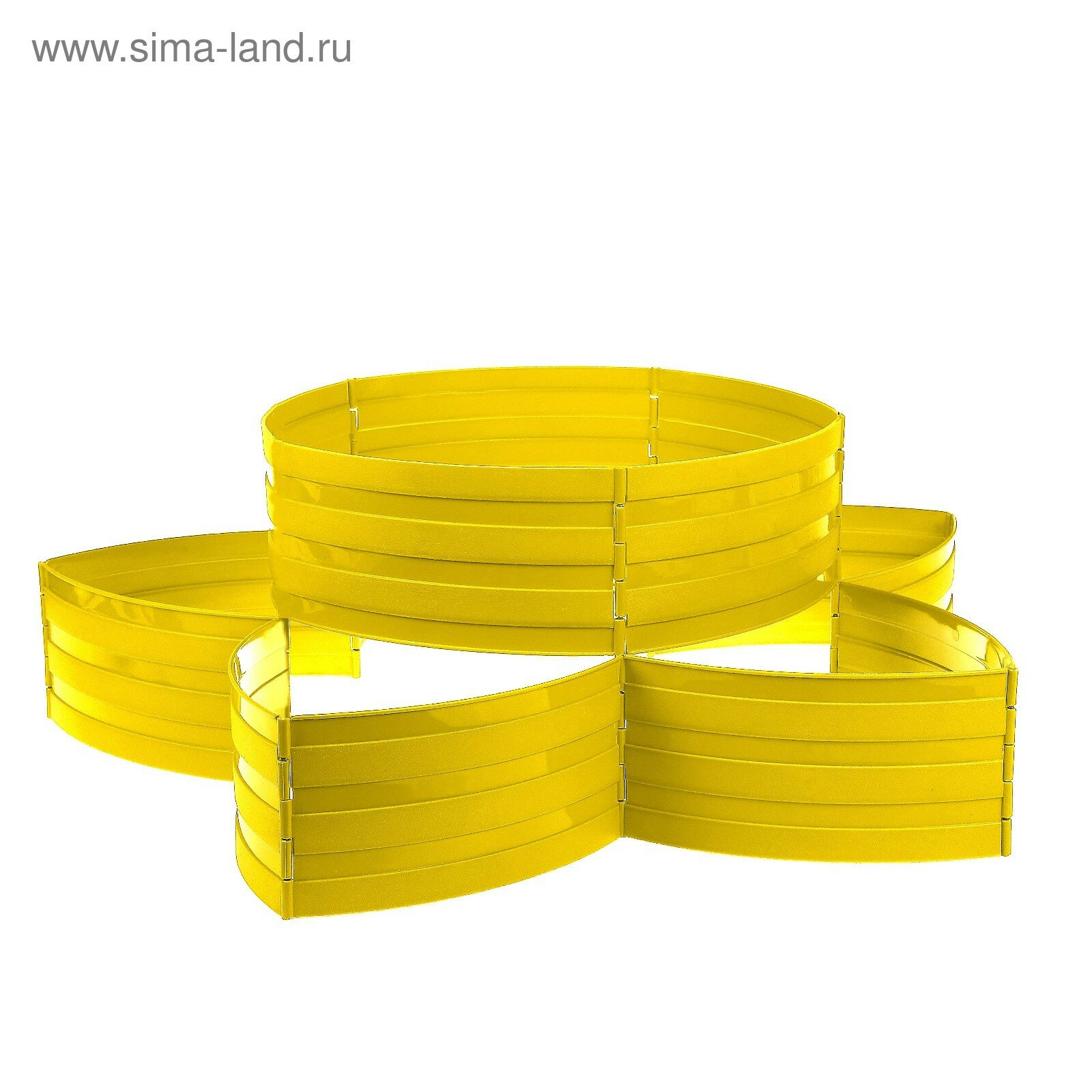 Клумба пластиковая, 15×540 см, 18 секций, жёлтая, «Конструктор»