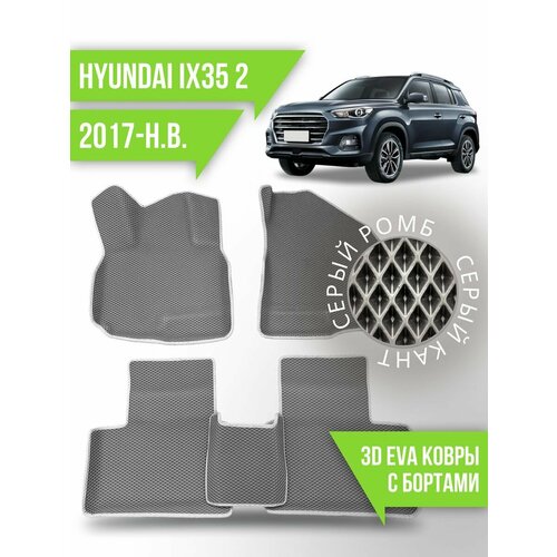 Коврики эва Hyundai ix35 (2017-н. в.) 3d с бортиками
