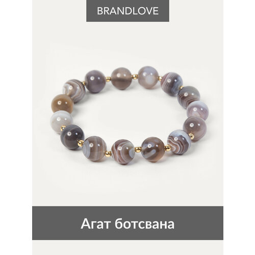 фото Браслет bl jewelry zen, малахит, ангелит, лабрадор, агат, амазонит, коралл, гранат, турмалин, перламутр, 1 шт., размер 17 см, коричневый