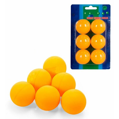 Мячи для настольного тенниса 6 шт в блистере Шарики для настольного тенниса цвет оранжевый Набор мячиков для пинг-понга 40 мм 249₽