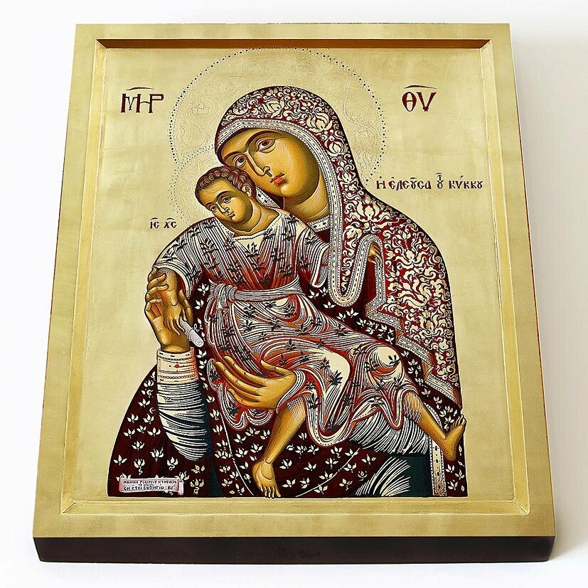 Киккская икона Божией Матери "Милостивая", печать на доске 8*10 см