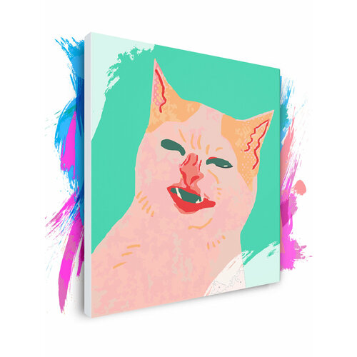 Картина по номерам на холсте Кот Мем Арт 4, 40 х 40 см картина по номерам на холсте кот мем арт 2 40 х 40 см