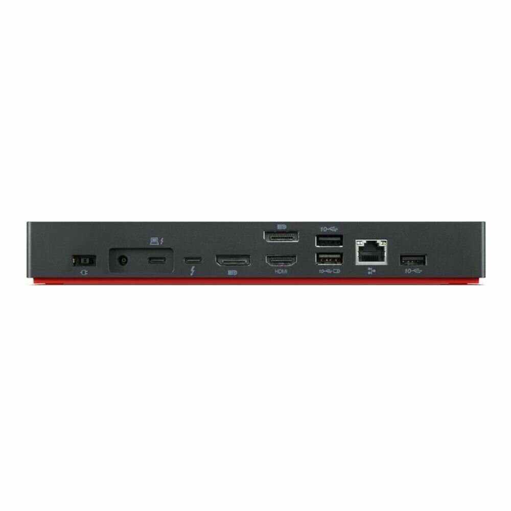 Док-станция Lenovo ThinkPad Universal Thunderbolt 4 Dock, (Thunderbolt, RJ-45, 4xUSB 3.1, USB Type-C, HDMI, 2xDP, Mini jack). 135Вт Черный 40B00135CN - фото №8