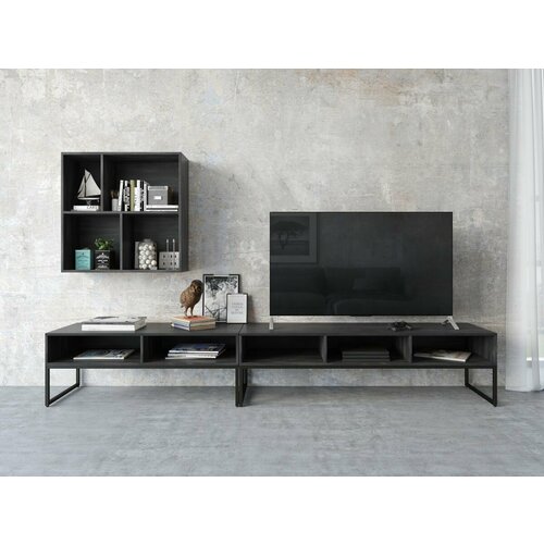 Стенка в гостиную Айсберг Лофт Черныйсеверное дерево темное 22490₽