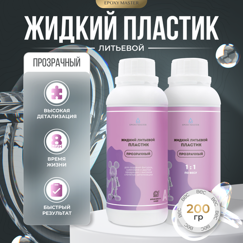 Жидкий пластик EpохyMaster ProPlast прозрачный 200гр 655₽