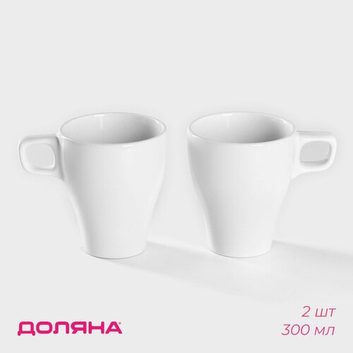 фото Набор кружек керамических доляна coffee break, 2 предмета: 300 мл, цвет белый