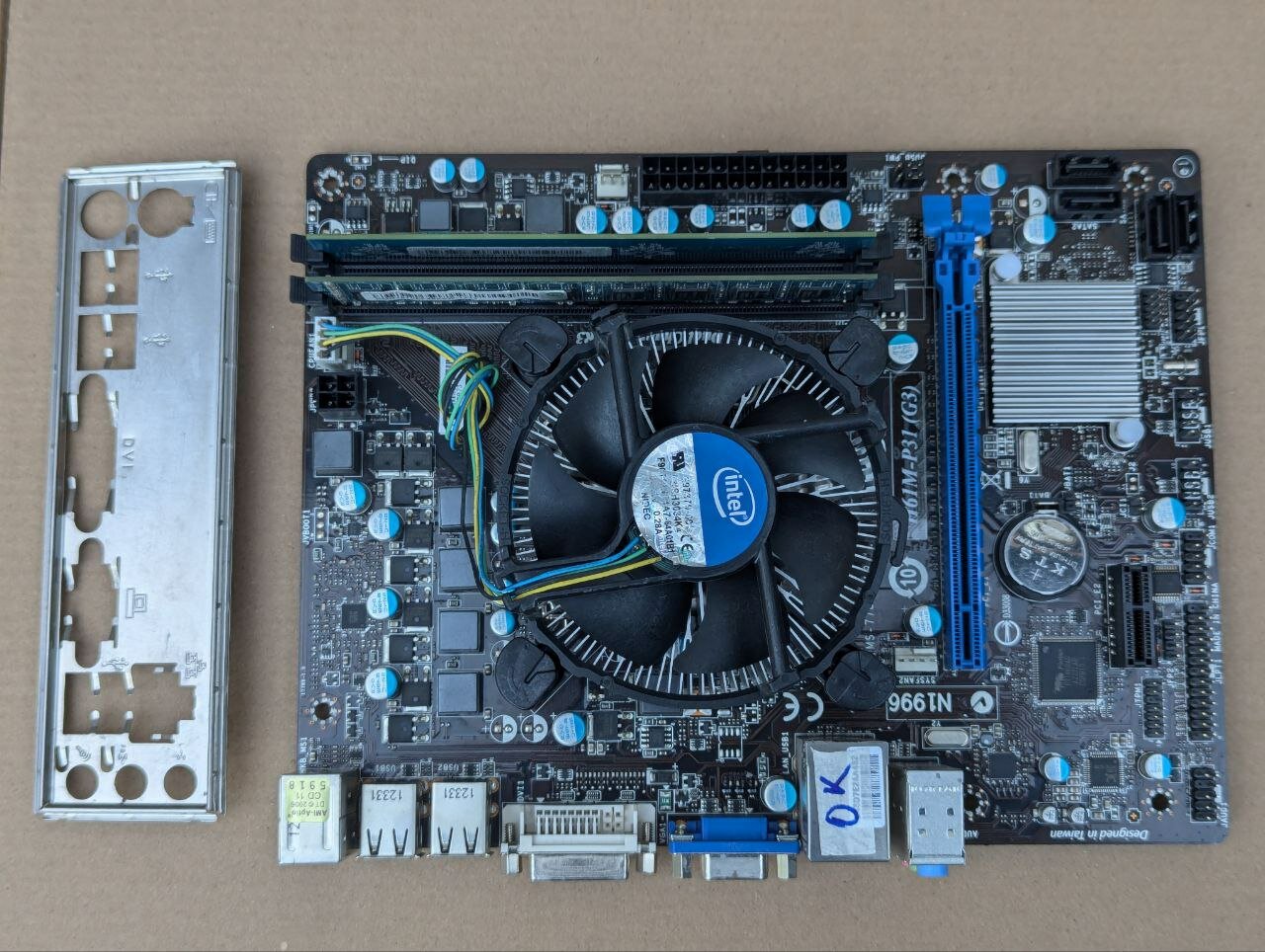 Материнская плата MSI H61M-P31 (G3) (LGA 1155) комплект + процессор Intel Core i3 + 4 ГБ DDR3 + кулер охлаждения