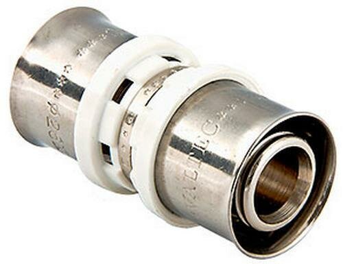 Соединитель пресс 20х16 Valtec VTm.203. N.002016 / Фитинг прямой для соединения труб отопления и водоснабжения — фото 1