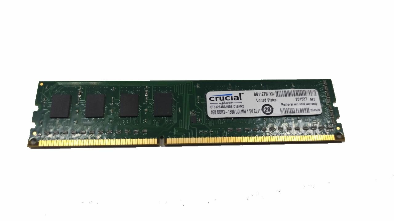 Оперативная память Crucial 4 ГБ DDR3 1600 МГц CL11 (CT51264BA160B)