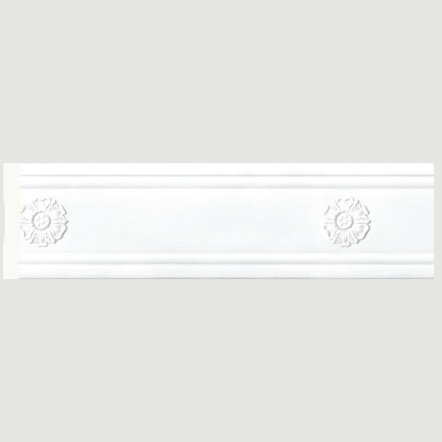Багет Cosca Бордюр 80-5 Розетка Белый Мат W80(2)R/W27 д240хШ1.2хВ8см / Коска.