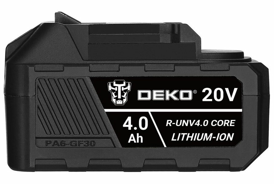 Аккумулятор Deko R-UNV4.0 CORE, Li-ion 20В, 4.0А*ч, черный — фото 1