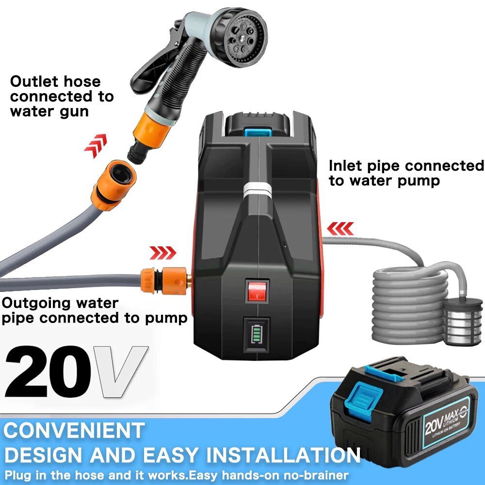 Изображение Беспроводной пистолет высокого давления ONEKFYFD для Makita 18 В, Черный