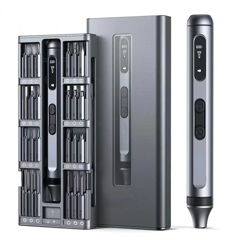 Картинки Набор прецизионных электрических отверток Xiaomi, бесшумная и прочная аккумуляторная отвертка с быстрой зарядкой типа C, набор бытовых электроинструментов, 51 in 1