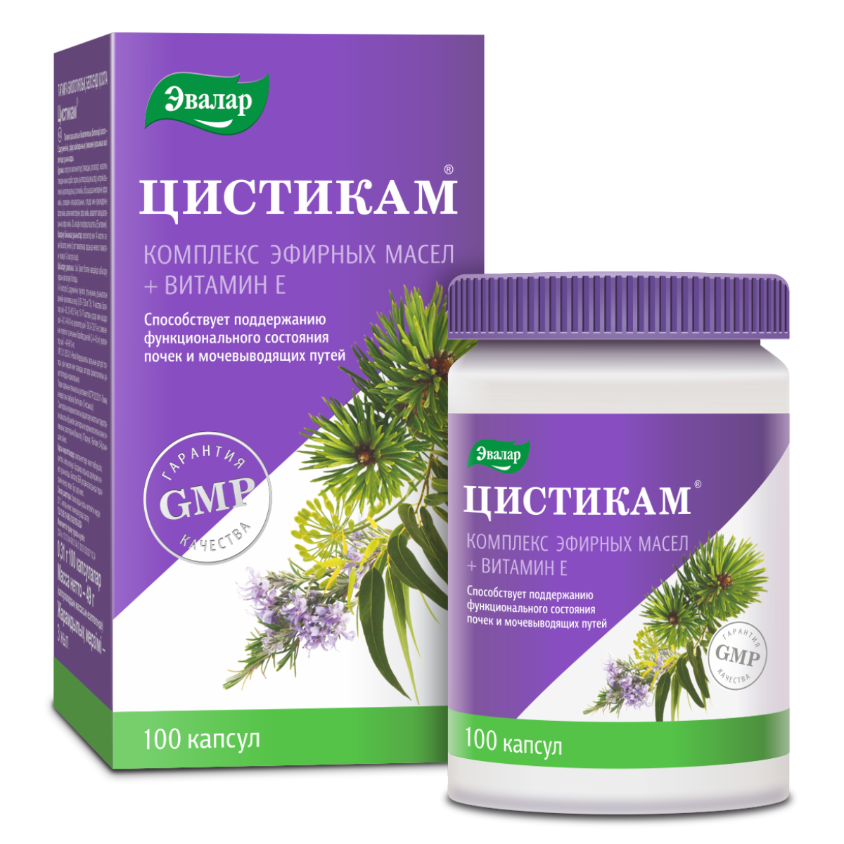 ЦИСТИКАМ®, 100 капсул, Эвалар