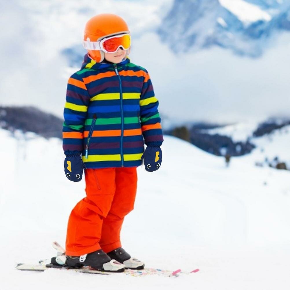 1 пара детских варежек для зимы детские теплые перчатки для мальчиков и девочек водонепроницаемые ветрозащитные лыжные перчатки