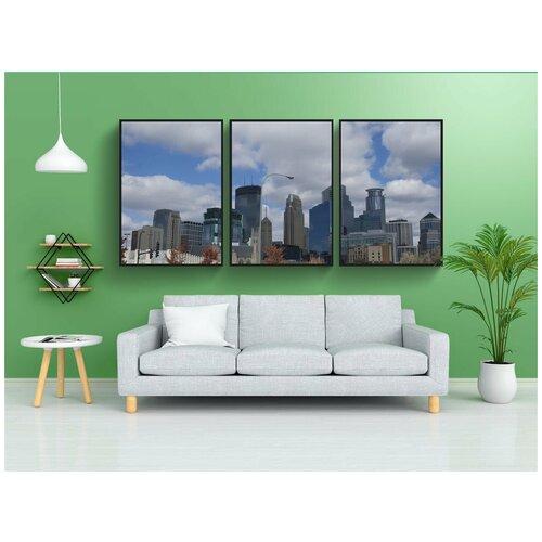 фото Набор модулных постеров для интерьера "миннеаполис, город, миннесота" 60x90 см. в тубусе, без рамки lotsprints