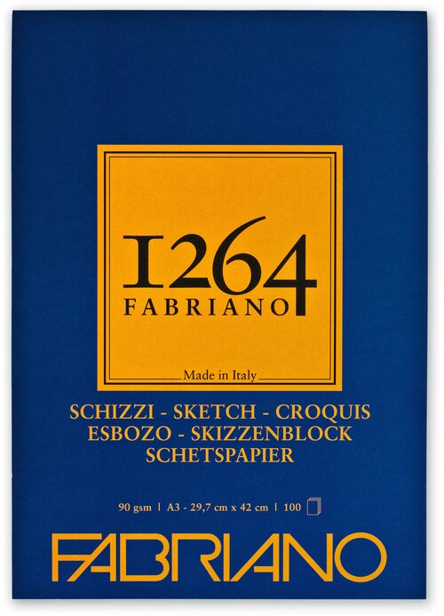 Альбом для графики Fabriano 1264 SKETCH 90г/м. кв 29,7х42 100 листов склейка по короткой стороне