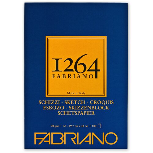 Альбом для графики Fabriano 1264 SKETCH 90г/м. кв 29,7х42 100 листов склейка по короткой стороне