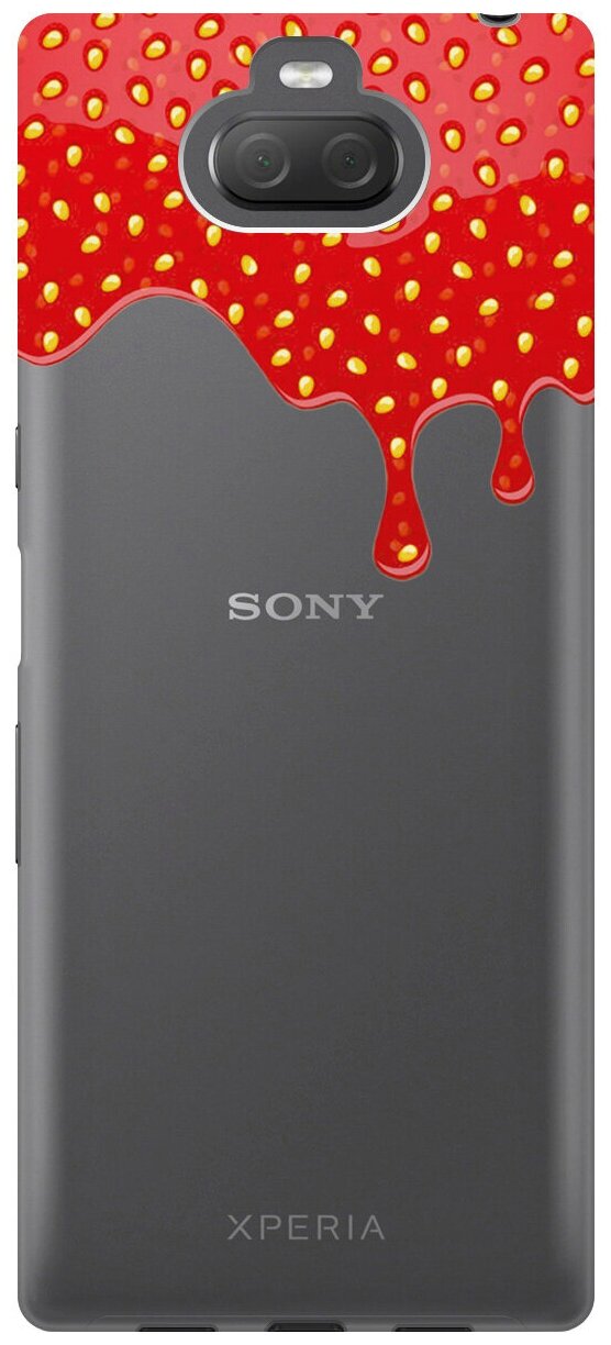 Силиконовый чехол на Sony Xperia 10 Plus, XA3 Ultra, Сони Иксперия 10 Плюс с 3D принтом "Jam" прозрачный