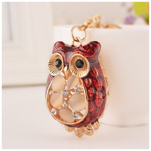 Брелок для ключей, на сумку со стразами Сова 12,5*5,5см женский