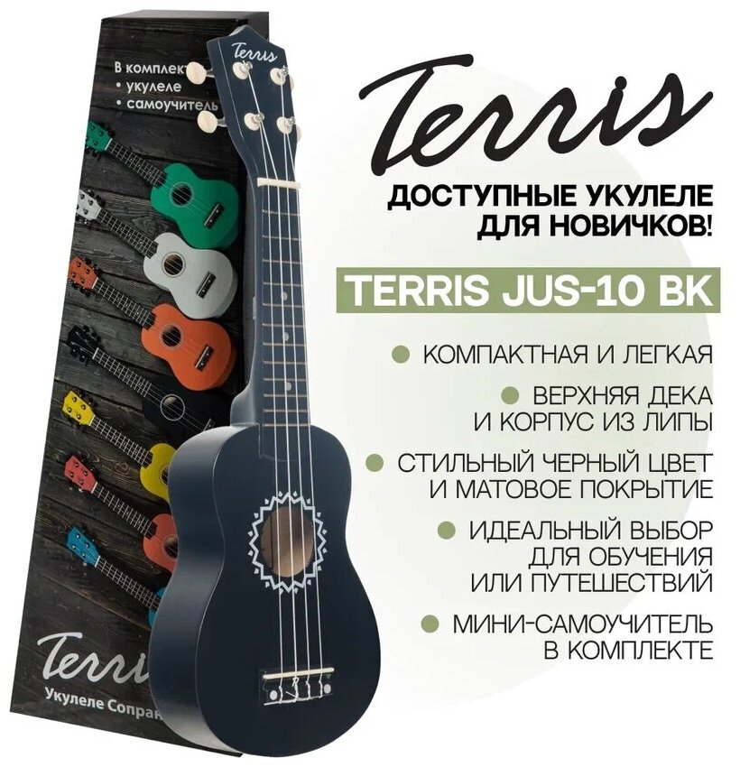 TERRIS JUS-10 BK Укулеле сопрано