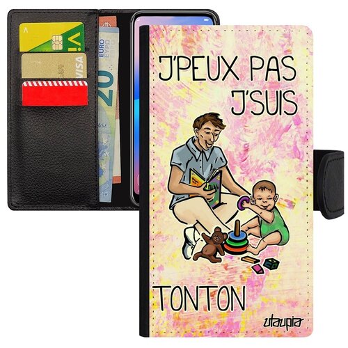 фото Новый чехол-книжка на смартфон // apple iphone 8 plus // "не могу - стал дядей!" юмор принт, utaupia, светло-розовый